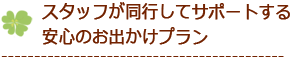 スタッフが同行してサポートする安心のお出かけプラン